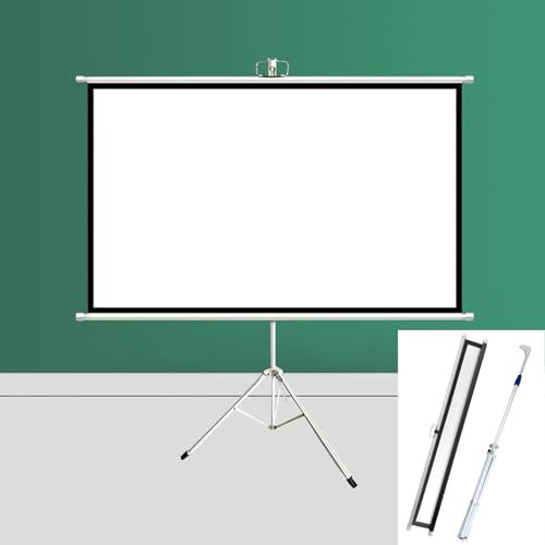 Hoiweqr Schermo di Proiezione con Treppiede 50 Pollici 60 Pollici 72 Pollici Schermo Cinematografico 4:3/16:9 Portatile HD Schermo per Proiettore, per Proiezione Interna Ed Esterna(4:3 50in)