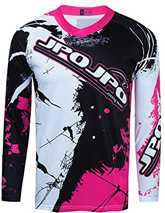 Camiseta de ciclismo para niños, de manga larga, para motocross, bicicleta de montaña, ropa de descenso, 8 Años