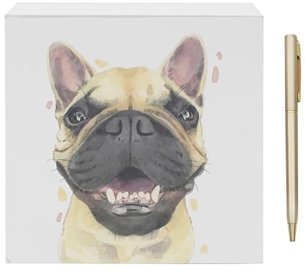 Lesser & Pavey Frenchie Memo Block Robert James Hull for Home & Office | Stylish Notepads & Writing Pads For Daily Use | Compact Note pad & Memo Pads for Daily Notes & Reminders