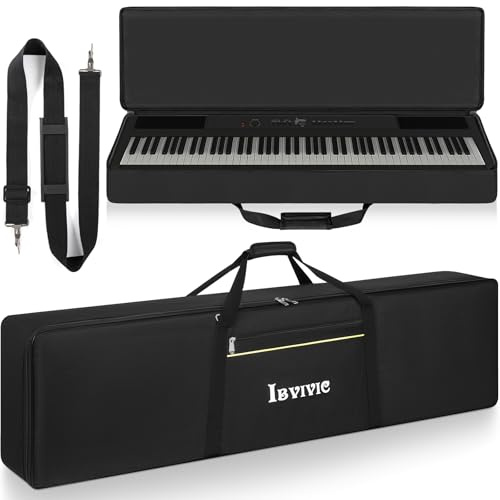 OUUTMEE 88 Keyboard Tasche Zwei Möglichkeiten Zum Tragen,136 x 18 x 34 cm Keyboard Piano Tasche,600D Waterproof Oxford Cloth Piano Tragetasche,Schwarz