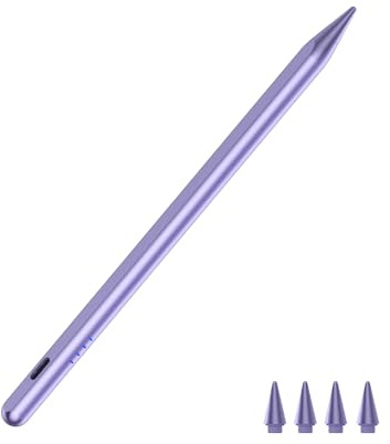 CMARS New Stift, Stift für iPad Apple(2018-2025), Schnellladung, Palm Rejection und Neigungssensitivität, Kompatibel mit iPad 6/7/8/9/10/A16,Mini 5/6,Air 3/4/5/M2/M3,Pro 1/2/3/4/5/6/M4(lila)