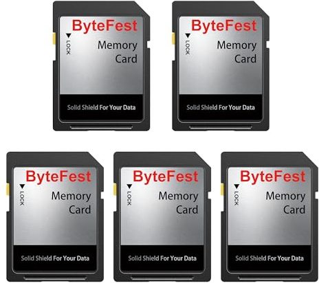 Scheda di memoria da 8 GB, ad alta velocità, classe 10, U1 V10, Full HD, pronta per tutte le fotocamere, confezione da 5