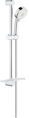 GROHE Tempesta Set Saliscendi Doccia (4 getti, asta 600 mm, flessibile 1,75 m, DreamSpray SpeedClean anticalcare), Cromo, 27577002
