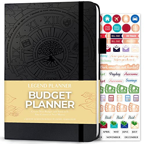 Legend Budget Planner – Financial Organizer Book. Money Account & Expense Tracker Notebook Journal for Household Monthly Budgeting (Black)