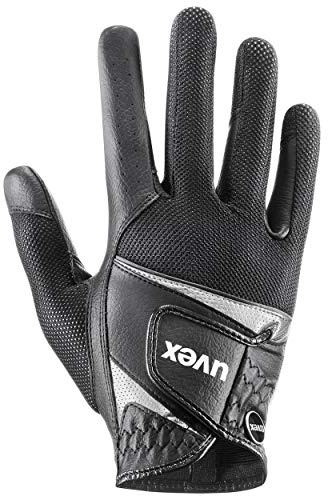 Uvex Sumair - Gants d’équitation Flexibles pour Hommes et Femmes - Durable - Ventilation Optimale - Black-Silver - 7,5