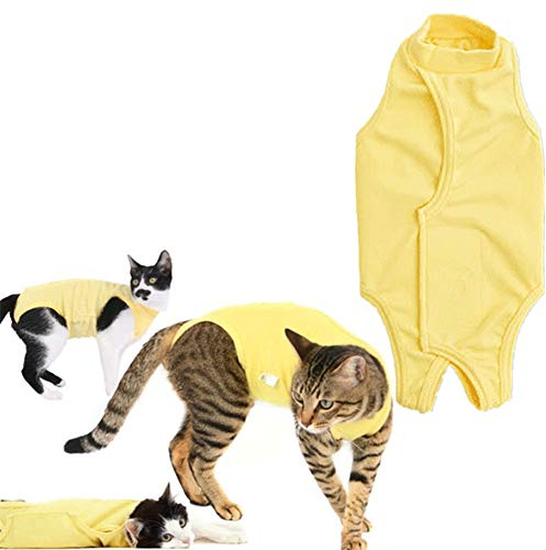 YWRD op Body für Hunde Katzenbody Nach Op Medizinische Hundeweste Katzenmäntel für Haustiere Dog Recovery Suits Katzenkleidung Nur für Katzen Yellow,s