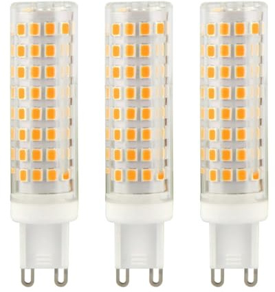 Lampadine LED line G9 1160lm, 2700K, 230V, 12W (equivalente a lampadina alogena 120W) 270º Angolo, confezione da 3 (Bianco Caldo)