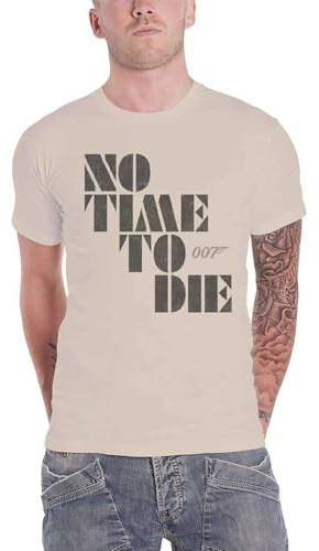 Rock Off James Bond 007 T Shirt No Time to Die Movie Logo Nouveau Officiel Homme Natural Size XXL Blanc