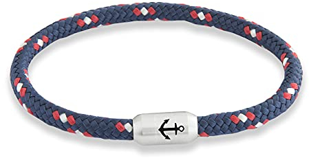Paris Montana Anker Gravur Segeltau Unisex Armband Unisex Geflochten Handmade Hochwertiger Magnetverschluss Durchmesser 6mm (20, Fargo)