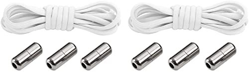 flintronic Elastische Schnürsenkel ohne Binden, 2 Paar 5mm Breit, 100 cm Länge, mit Metallverschluss, No Tie Schnürsenkel für Sneaker, Laufschuhe, Segeltuchschuhe, Freizeitschuhe