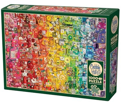 Cobble Hill 1000 Piece Puzzle Colourful Rainbow-Sample Poster Included, Medium, Red