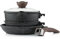 Kordisen Ensemble de casseroles et poêles antiadhésives avec poignée amovible, batterie de cuisine en pierre de granit non toxique pour la cuisine, batterie de cuisine à induction, passe au four, 5