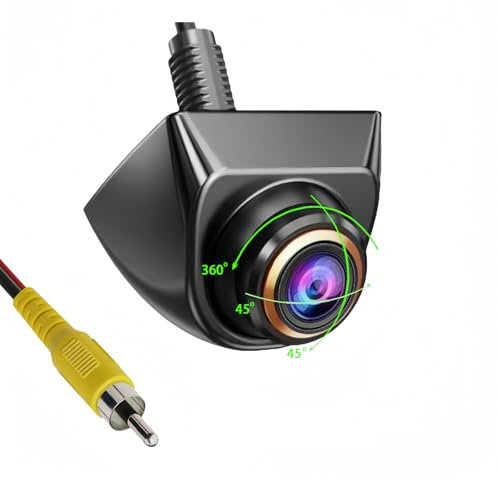 Epronic Rotation 360° Caméra de Recul avec Vision Avant/Arrière Caméra de Recul HD avec Vision Nocturne 1080P Caméra de Vision Arrière étanche IP69K pour Camion