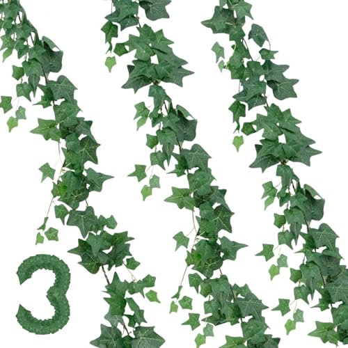 VZXZXE Guirlandes de Lierre Artificiel, Exterieur Faux Lierre Decoration, Plantes artificielles Guirlande Feuilles Fausses Plantes Liane Feuillage pour Cuisine, Jardin, Bureau, Fête, Mariage