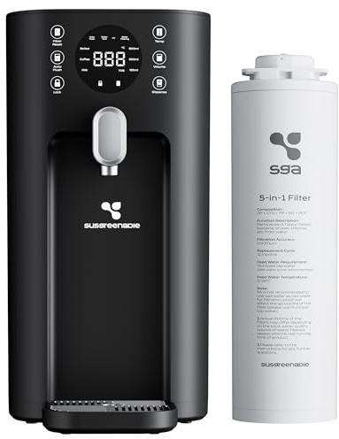 SusGreenable RO Varmvattendispenser energisparande vattentemperaturkontroll för flera nivåer TDS-display automatisk rengöringsfunktion svart färg