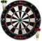 Hy-Pro Topflight Dart Board Set – Professional Dartboard With Sisal Surface, Staple-Free Bullseye, Movable Wire, 6x 18g Steel Tip Darts, Wall Mount Kit, Indoor or Outdoor Use for Adults and Kids