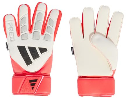 adidas Unisex Predator Goalkeeper Glove Match FINGERSAVE, White/Lucid red/Black, 10