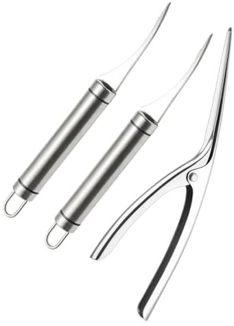 MUCKLILY 3Pezzi Sbucciatore per Gamberetti Acciaio Inossidabile Strumento per Sbucciare Gamberetti Facile da Usare Cucina Adatto Hotel e Ristoranti