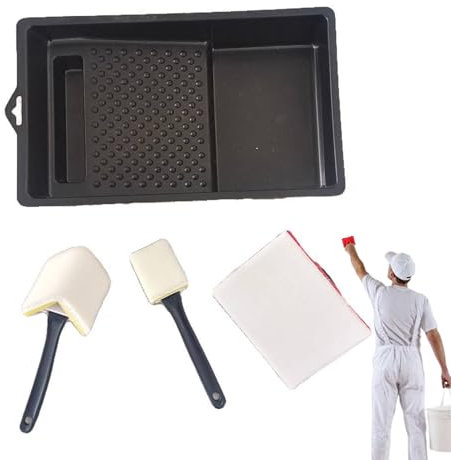 Fellflying Pinceles para pintar paredes, pincel para bordes | 4 Uds herramienta para bordes de pintura pintor de bordes para esquinas - Práctico cepillo para esquinas de pared con almohadilla de
