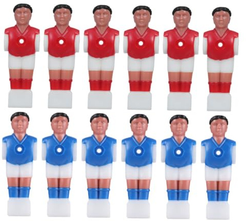 POPETPOP Set 12 Giocatori Calcio Balilla Rosso e Blu in Plastica Resistente, Figure Sostitutive Per Tavolo Da Calcio Balilla, Accessori Per Gioco Indoor e Famiglia