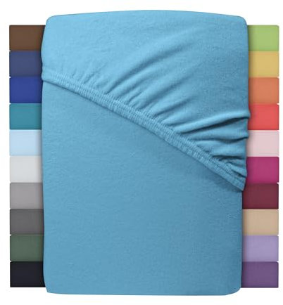 Winter Spannbettlaken | Farbenfrohes Thermo Fleece | Spannbetttuch, Bettlaken in vielen Größen und Farben (140 x 200 cm - 160 x 200 cm, Türkis/Ocean)