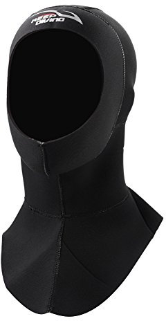 Tbest Wetsuit Hood, 3mm Neopren Tauchen Kopfhaube Dive Hood Surfen Schwimmen Schnorcheln Sturmhaube Hood Hat wasserdichte Anti-Rutsch Badekappe Full Face Mask für Wassersport
