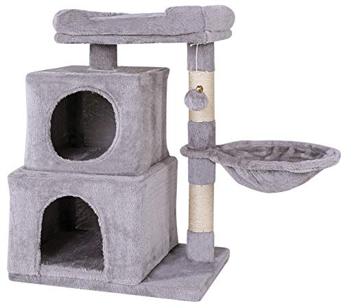 lionto Árbol rascador para Gatos Altura 70 cm, Gris Claro