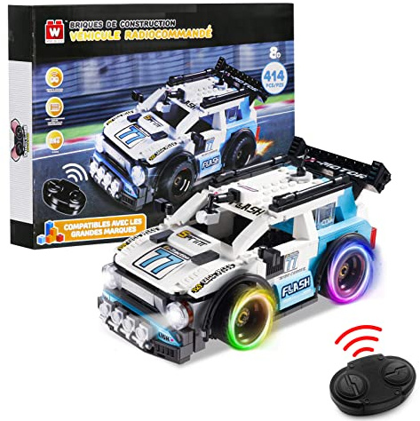 W Wise Block Voiture Télécommandée Jeu de Construction - Véhicule Racing Radiocommandé 414 PCS,Jouet Enfant 8 9 10 11 12+ Ans Garcon Fille
