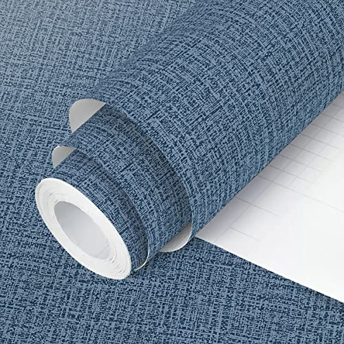 lenify Blue Peel and Stick Wallpaper Grasscloth Decor Paper 17.7in x 118in