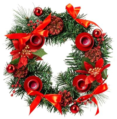 Ghirlanda dell'Avvento natalizia, portacandele per calendario dell'avvento, ghirlanda di abete, portacandele dell'Avvento, candele natalizie, decorazioni per Halloween, Hanukkah Natale
