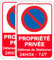 E-HORDE Panneau Défense De Stationner Propriété Privée Aluminium Réfléchissant 35x25cm, Grand Panneaux Propriété Privée Stationnement Interdit 24H/24 7J/7 Metal,Résistant aux UV, Imperméable (2)
