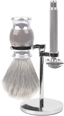 Linkidea rakhyvelhållare, rakborste och rakhyvel hållare passar till duschrum, badrum, kompatibel med MUHLE säkerhetsrakhyvel (kromplätering/silver)