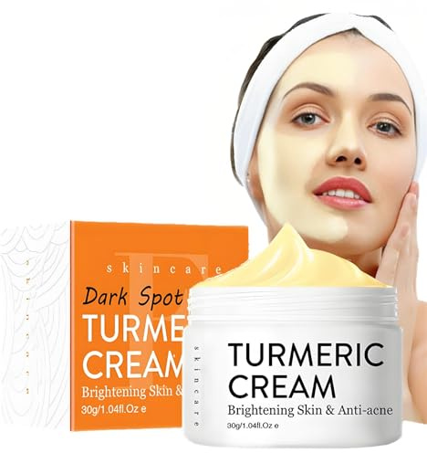 Crema natural de cúrcuma, hidratación profunda, iluminadora de la piel y cuidado antiacné, loción corporal con vitamina C para manchas oscuras, piel dañada por el sol y seca