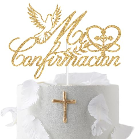 Mi Confirmacion Cake Topper, Fist Holy Communion, Holy Confirmation, Religious Christening Wedding Baby Shower Baptism Party Decorations
