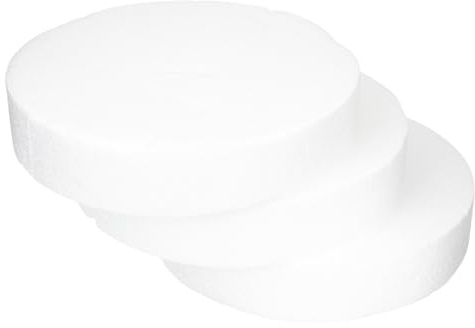Healeved 3 Pezzi Disco di Schiuma Floreale Rotondo 25 CM Spessore 5 CM per Composizioni Floreali Fai da Te Modello di Torta in Gommapiuma per Decorazioni Matrimonio e Feste