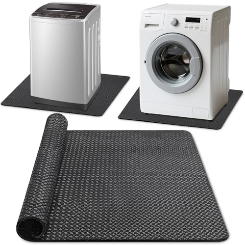 TOBWOLF Non-Slip Mat for Washing Machine, 68.5x 68.5cm Anti-Vibration Pad | Double-Sided Anti-Slip Floor Protection Mat for Dryer, Refrigerator & More Appliances, Heavy Duty Under Washing Machine Mat