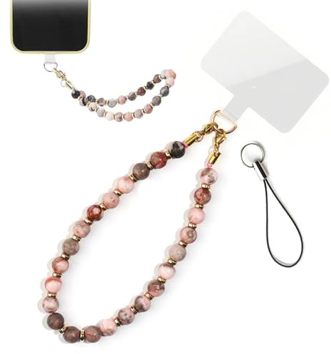 Cordino per Cellulare da Polso, Laccetto per Cellulare Universale con Ciondolo Rosa Fantasia Zebra, Elegante Catena Smartphone Anti-smarrimento, Accessori Telefono per Donna e Ragazza