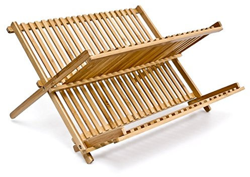 EM Home Secaplatos Escurridor de Madera de Bambú en 2 Niveles