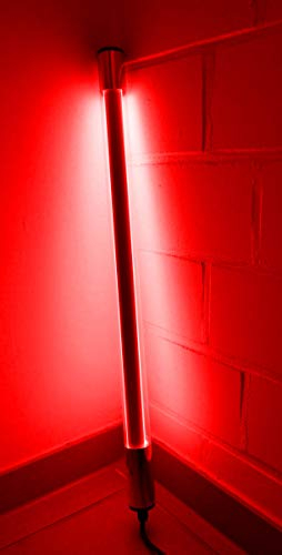 Led Leuchtstab IP44 KS mit Blendschutz 60cm rot für Außen, Gartenbeluchtung mit Led 3m Anschlußkabel 230 Volt