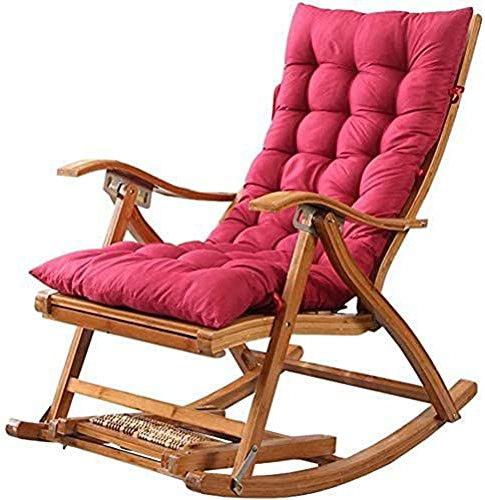 Coussins De Chaise Berçante Épaissir Polyester Coussin Longue Relaxant Intérieur Extérieur Rocking Chair Jardin Pour La Maison Relax Pas De Chaise (Color : Red, Size : 120x48cm)