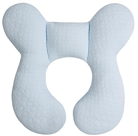 Blublu Park Baby Kopfstützkissen für Neugeborene, weiche Baumwolle Baby Reisekissen für Autositze und Kinderwagen für Baby, Blau