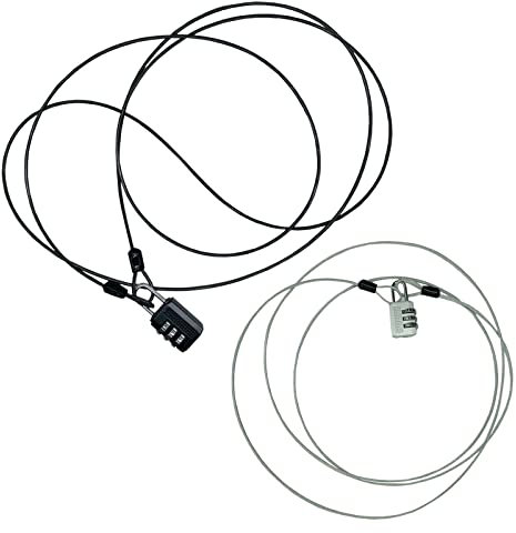 LIANCHEN 2 Stück Sicherheitskabel Geflochtene Schlaufenkabel Verriegelungskabel doppelt geschlungenes Edelstahl-Sicherheitsschlosskabel Reisen Freien Stahlkabel Sicherung für Motorrad Terrassenmöbel