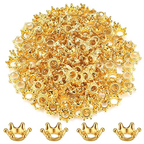 HexinYigjly 180 Pezzi Mini Corone Decorative, Piccole Ciondoli Corona Oro, 3D Mini Charms a Corona per Artigianato Orecchini Bracciali Collana Gioielli Forniture Fai da Te Decorazioni