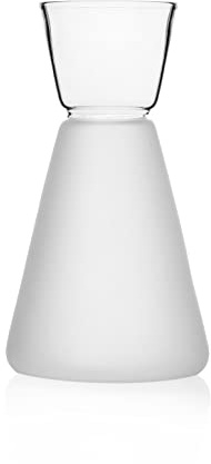 Ichendorf Milano Brocca Sakè Frosted/Trasparente | Collezione High Rise Sakè | 26 cl | Vetro Borosilicato | Fatto a Mano
