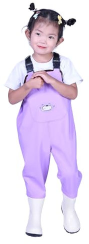 Kind Wathose mit Brusthöhe Mit Tasche,Teichhose mit Stiefeln,Angelhose mit Watstiefel,wasserdicht,atmungsaktiv,unisex,für Bauernhöfe,Angeln,Gärten,Arbeiten im Schlamm,Fliegenfischen