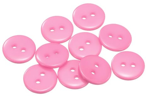 sourcing map 10 botones de costura redondos de resina de 25 mm, 2 agujeros, botones de repuesto para ropa, manualidades, decoración, color rosa