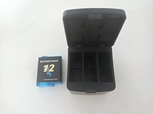 CITYORK Battery Charger Set, For GoPro Hero 12 Hero 11/10/9 Black, With Type-C Triple Channel Slots Battery Storage Box With LED Display And USB Cable (1 Charger + 3 Batteries)