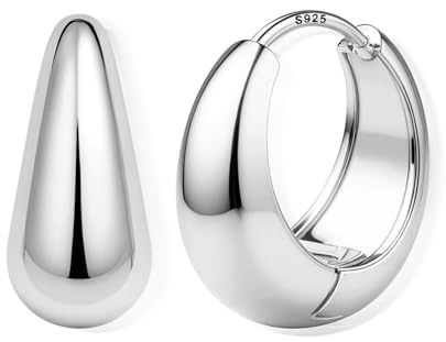 FIOROYAL Pendientes De Aro De Plata De Ley Para Mujer Pendiente Chapado En Oro De 14K Quilates Pendiente De Aro Pequeño Hipoalergénico Para Mujer Pendientes Huggie De Oro De Moda（Oro/Plata）S12