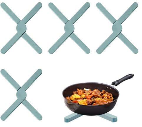 Topfuntersetzer Hitzebeständig,4 PCS Topfuntersetzer Silikon,Topf Untersetzer Aufklappbar,Silikon Topfuntersetzer,Topflappen Hitzeschutz,Heißer Topf Halter,Untersetzer für Töpfe,Heiße Pfannen,Schalen