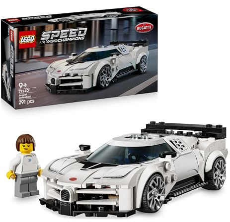 LEGO Speed Champions Hyper Sports Car Bugatti Centodieci - Modellino di Auto con Minifigure del Pilota - Macchina Giocattolo per Bambini da 9 Anni - Regalo di Compleanno - 77240